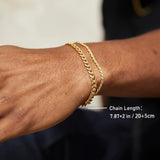 2pcs Stylish Rope Chain Men's Bracelets - Fashion Jewelry Gifts for Him - Durable, Water-Resistant, and Adjustable Accessories