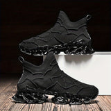 Men's Color Block Trendy Blade Sneakers, Breathable Shock Absorption Running Shoes, Non Slip Sneakers For Gym Jogging Tennis, 2023 New