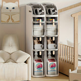 1pc Slimline Multi-Tier Waterproof Storage Cabinet with Rollers - Space-Saving Solution for Bathroom Essentials & Linens, No Assembly Required, Easy Access, and Durable Construction