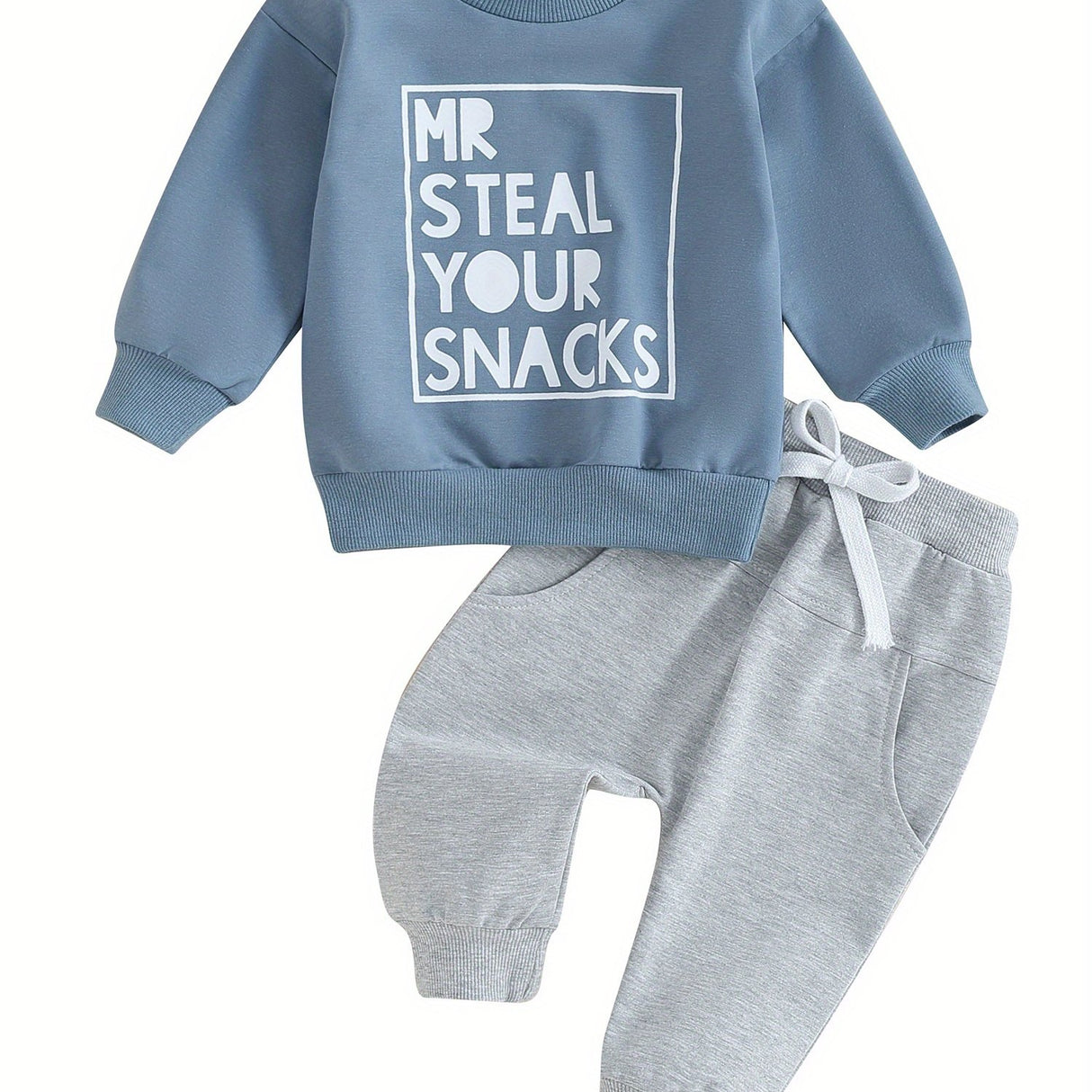 Toddler Boys 2PCS Pants Sets Long Sleeve Letter Print Sweatshirt Tops and Drawstring Pants Sets