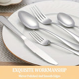 [30pcs Silverware Set Durable] 30pcs silverware set for 6 people, high-end stainless steel tableware set, mirror polished, durable household kitchen tableware set, including fork, knife and spoon set, dishwasher safe cleaning