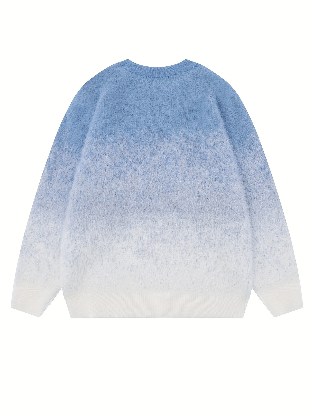 [Warm Mid Stretch Crew Sweater] All Match Knitted Ombre Sweater, Men's Casual Warm Mid Stretch Crew Neck Pullover Sweater For Men Fall Winter