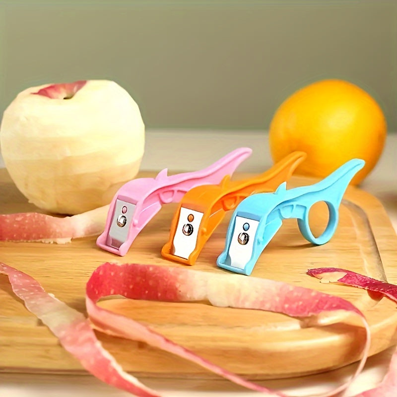 3pcs Portable Fruit Peeler Set - Stainless Steel Apple, Pear & Kiwi Skin Remover - Easy-to-Use Kitchen Gadget for Dorms & Home Use