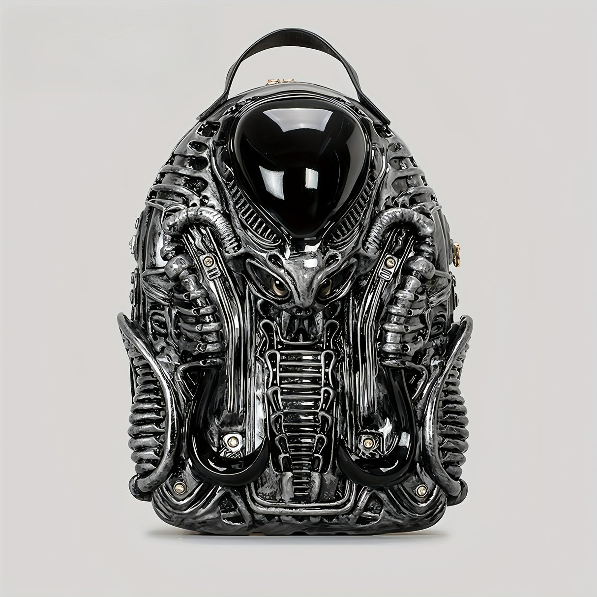 Personality Cobra Shape Backpack Funny Weird Punk Backpack American Street School Bag Men's And Women's Fashion Unique Specialty-shaped Biker Backpack Alien Vs. Predator Street Punk Unisex Backpack