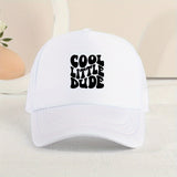 Casual Trendy "COOL LITTLE DUDE" Mesh Stitching Cap, Sun Protection Comfortable Breathable Cap For Summer Holiday Outdoor Traveling Boys And Girls Accessories