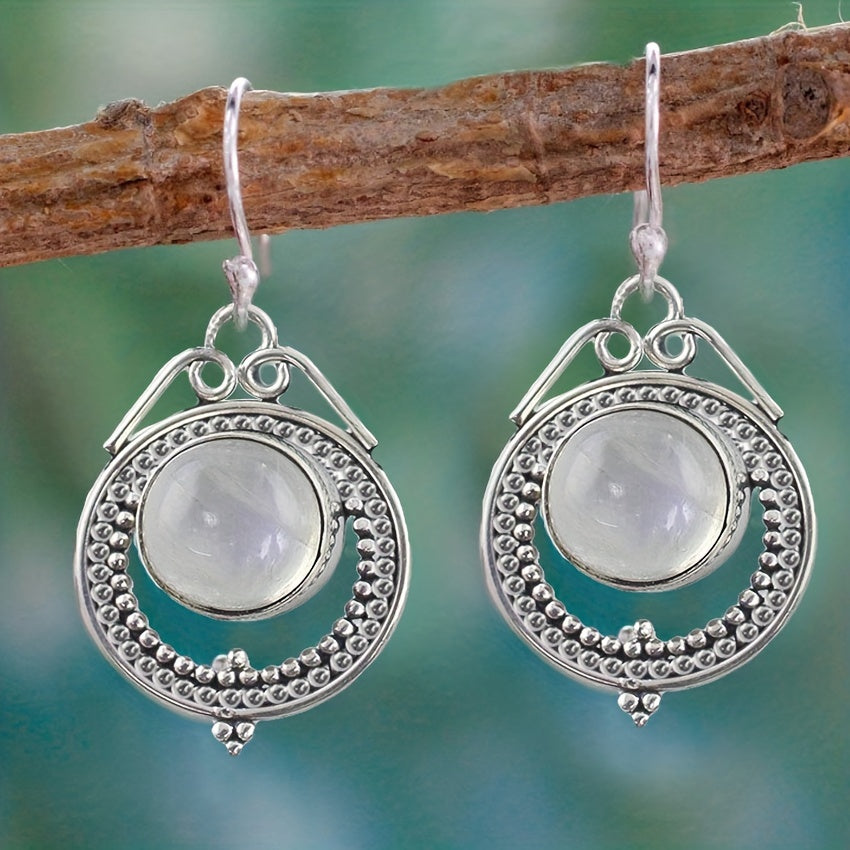 [Vintage Moonstone Earrings] Moonstone Vintage Earrings