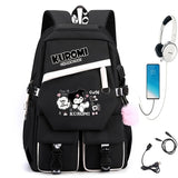 Lightweight Cartoon Animation [Authorized]Sanrio Kuromi Cute Backpack, Fashionable College Style Travel School Bag For Boys And Girls, Back To School Season