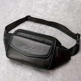 Classic Fanny Pack Genuine Leather Waist Bag For Men & Women, Fashionable Top Layer Cowhide Multi-Pocket Waist Belt Bag For Travel Hiking Cycling Fishing Running