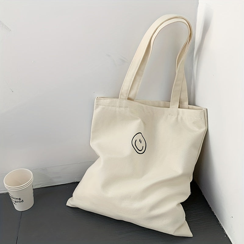Large Capacity Canvas Tote Bag - Perfect For School, Office, Travel, And Beach
