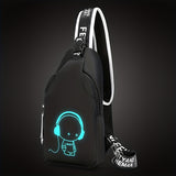 2pcs/set Cartoon Print Large Capacity Casual Backpack, 2-Piece Set: Travel Backpack, School Bag, Chest Bag