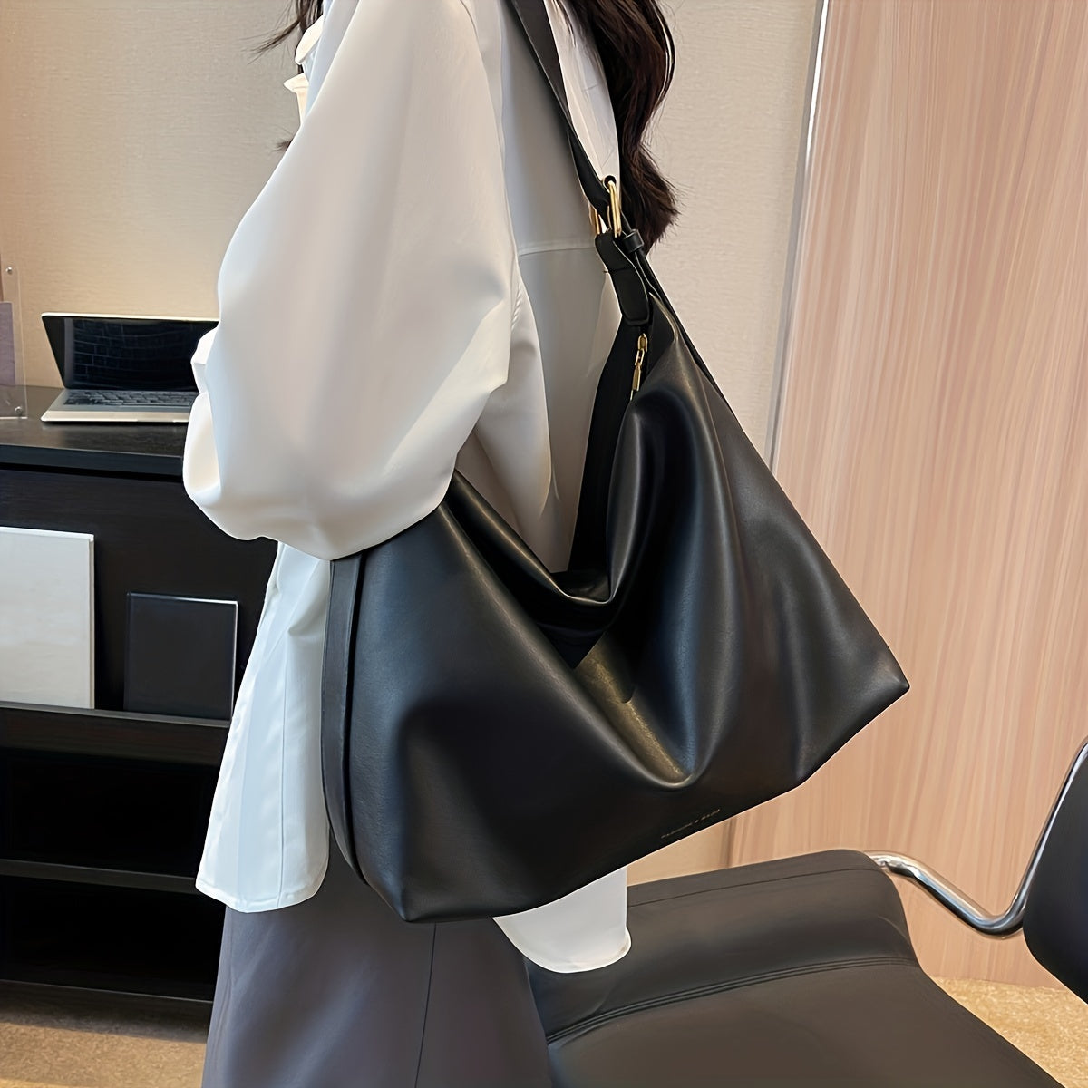 Minimalist Large Capacity Hobo Bag, Trendy Simple Crossbody Tote Bag, Women's Handbag & Shoulder Shopper Bag