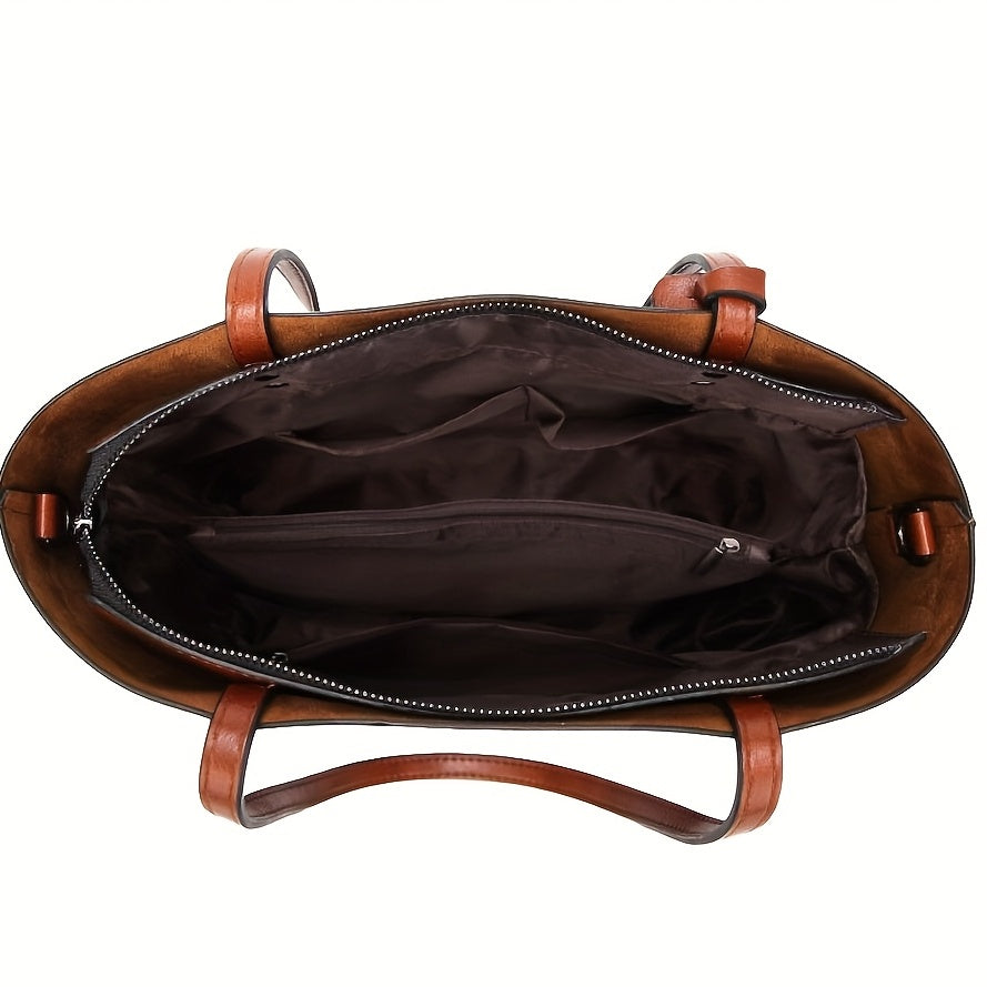Women Handbags Tote Bag Soft Leather Retro Designer Large Capacity Multi-pocket Casual Ladies Shoulder Crossbody Bag Mother's Day Gift Adjustable Shoulder Strap Purse Cheap On Sale