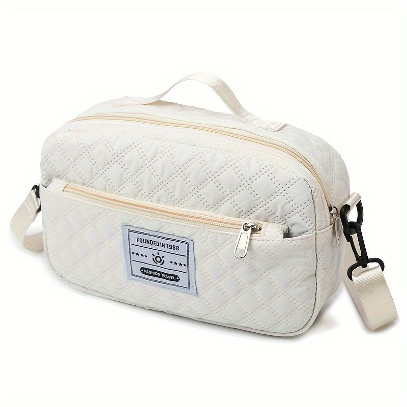 Large Capacity Travel Duffel Bag in Oxford Fabric, Portable Sports Gym Storage Bag, Weekend Overnight Bag for Women