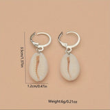 Vintage Seashell Dangle Wooden Bead Earrings For Women