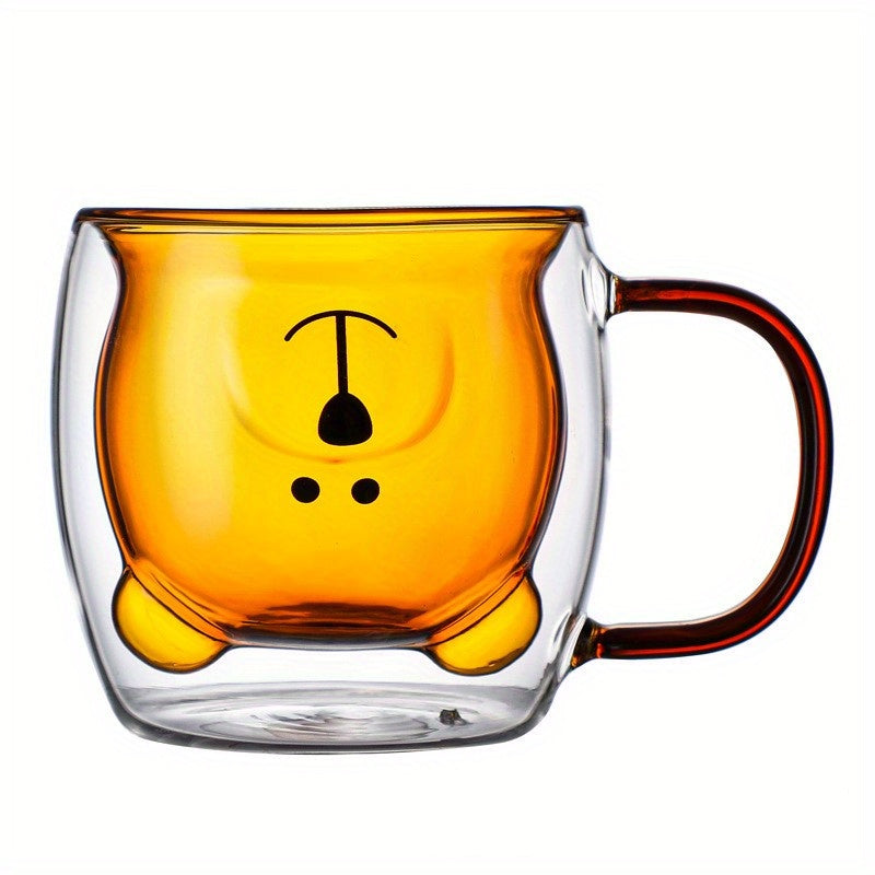 1pc Double-Walled Insulated Bear Coffee Mug - Thermal Insulation for Hot and Cold Beverages, Suitable for Coffee, Tea, Whiskey, and More - Perfect for Daily Use, Outdoor Activities, and Gift-Giving