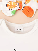 Newborn Baby Girl Clothes Infant Summer Shorts Set Ruffle Romper Fruit Butterfly Cute Baby Clothes Summer Outfits Set 0-18 Months, for Outdoor