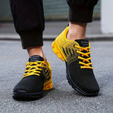 Men's Trendy Knitted Breathable Lightweight Shock-Absorbing Comfy Running Shoes, Spring And Summer