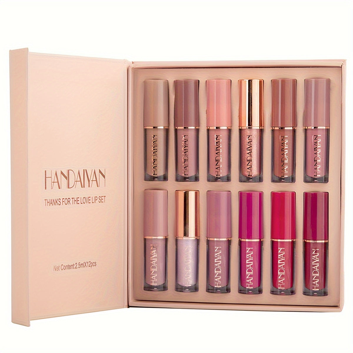 12 Colors Lip Gloss Set Liquid Lip Gloss Makeup Cosmetic Liquid Lipstick Smudge Proof Waterproof Lip Tint Set Mother's Day Gift