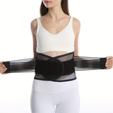 [1pc Adjustable Lower Back Brace] 1pc Adjustable Back Brace for Lower Back with 4 Stays Steel Plates, Breathable Lumbar Support Straps for Sports, Home & Lifting At Work, Waist Compression Belt for Men & Women