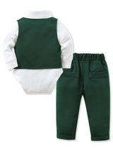 Baby Boy Clothes Suit 0-24 Months Infant Gentleman Outfits Formal Dress Shirt+Bowtie+Vest+Pants Set Baby Wedding Suits