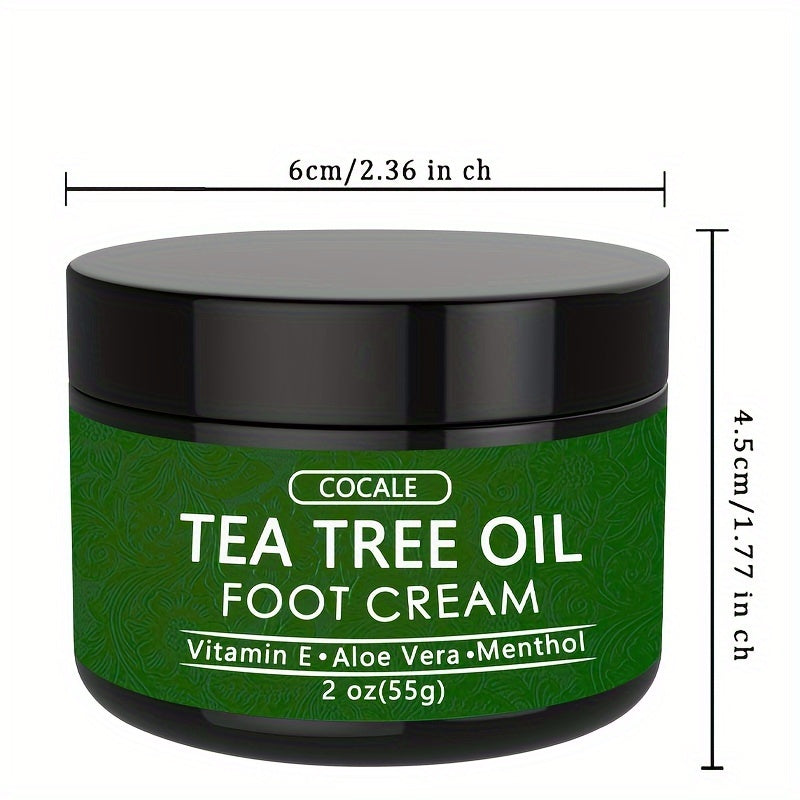 [Natural Moisturizing Cream] COCALE Tea Tree Oil Moisturizing Cream | Hypoallergenic Body, Foot & Face Cream with Aloe Vera, Hyaluronic Acid & Honey - 2oz, Light Beige Hydration, Natural Ingredient Design