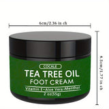 [Natural Moisturizing Cream] COCALE Tea Tree Oil Moisturizing Cream | Hypoallergenic Body, Foot & Face Cream with Aloe Vera, Hyaluronic Acid & Honey - 2oz, Light Beige Hydration, Natural Ingredient Design