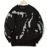 All Match Knitted Sweater, Men's Casual Warm Slightly Stretch Crew Neck Pullover Sweater For Men Fall Winter