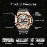 LIGE Electronic Watches For Men Luxury Sport Chronograph Alarm WristWatch Quartz Big Clock Digital Male Watch