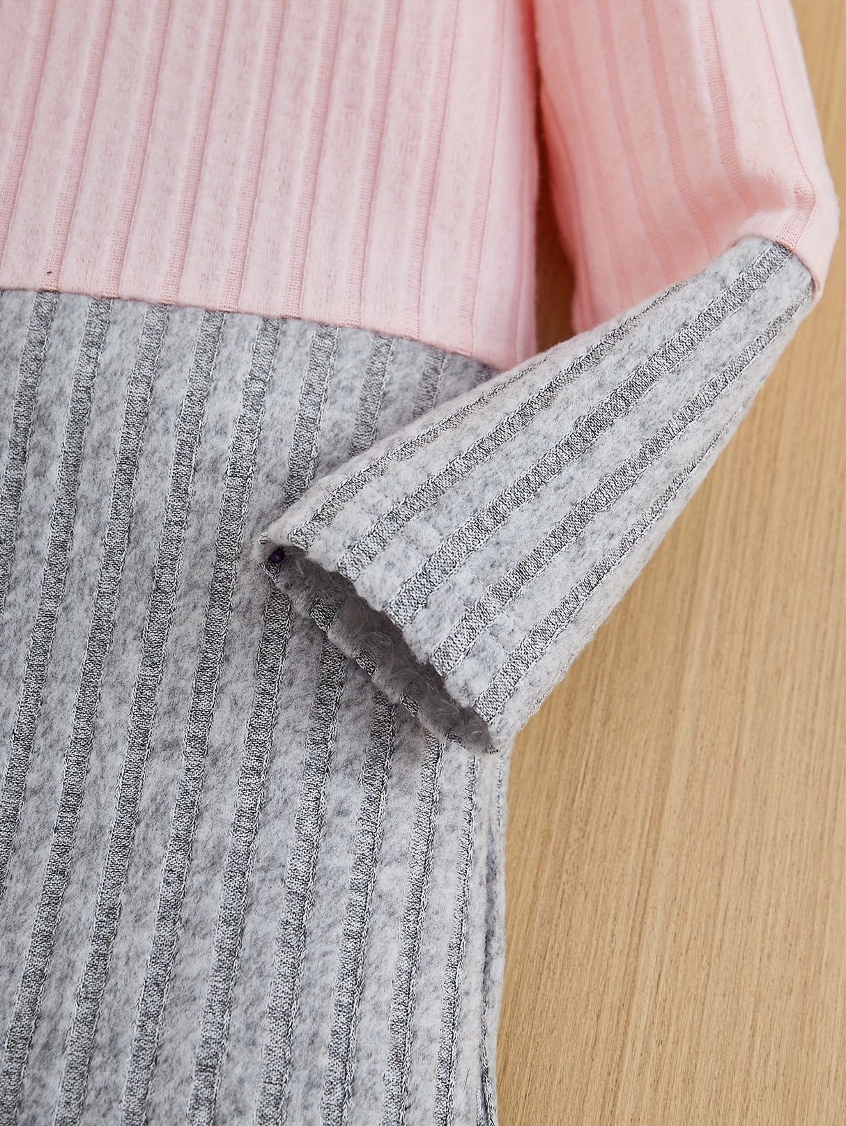 Girls Splicing Ribbed Knit Turtleneck Dress Kids Clothes Party Gift 3-8y