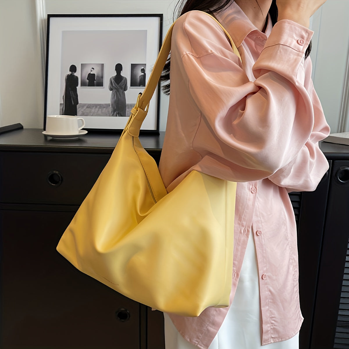 Minimalist Large Capacity Hobo Bag, Trendy Simple Crossbody Tote Bag, Women's Handbag & Shoulder Shopper Bag