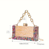 Mini Elegant Dinner Clutch Bag, Classic Acrylic Banquet Handbag, Women's Formal Purse For Wedding Party Prom