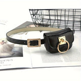 Womens Stylish Black PU Belt Bag - Trendy Crossbody & Waist Purse - Versatile Fanny Pack, Evening Clutch, Mini Handbag - Detachable, Adjustable, Secure - Fashion Accessory for Chic Style