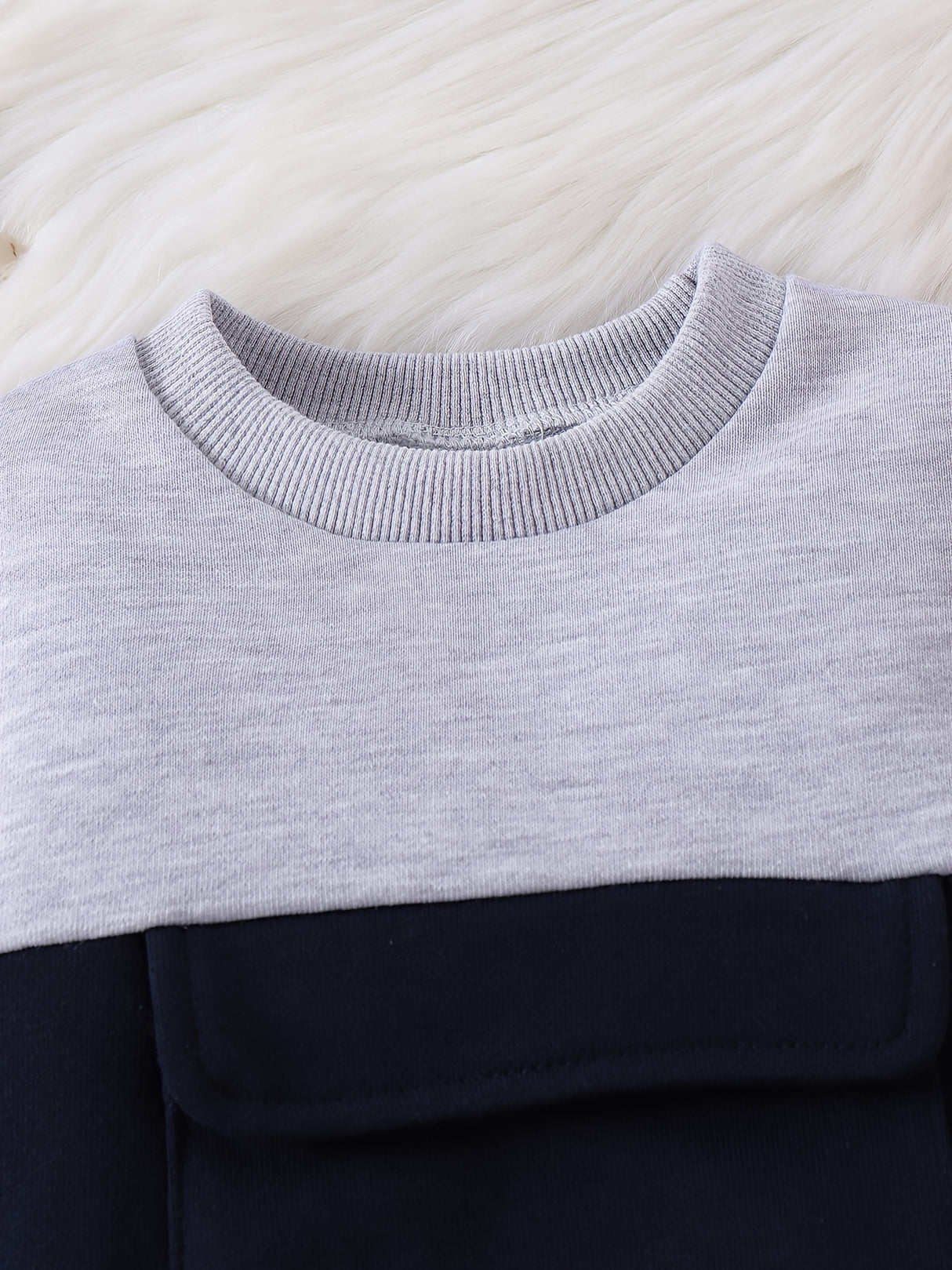 CETEPY Toddler Baby Boys Clothes Autumn Winter Outfits Color Block Long-sleeved Top + Trousers WIth Pockets Sets 6 Months-3 Years, for Outdoor