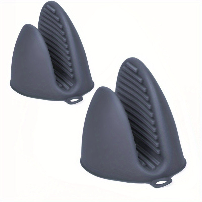 2 Pack Silicone Oven Mitts Pot Holders Sets for Kitchen Heat Resistant Small Kitchen Mittens Rubber Air Fryer Mitts Mini Pot Pinch Grip for Cooking & Baking