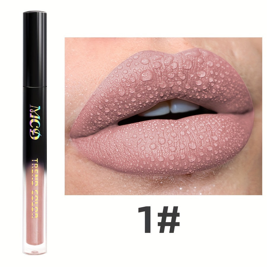1pc, Non-Sticky Lasting Lip Glaze, Matte Lip Mud, High Pigment Liquid Lipsticks Lip Gloss, Ideal Mardi Gras Festival Party Makeup, With Black Green Blue White Glossy Pink Highlighter Rose Brown Purple Tones