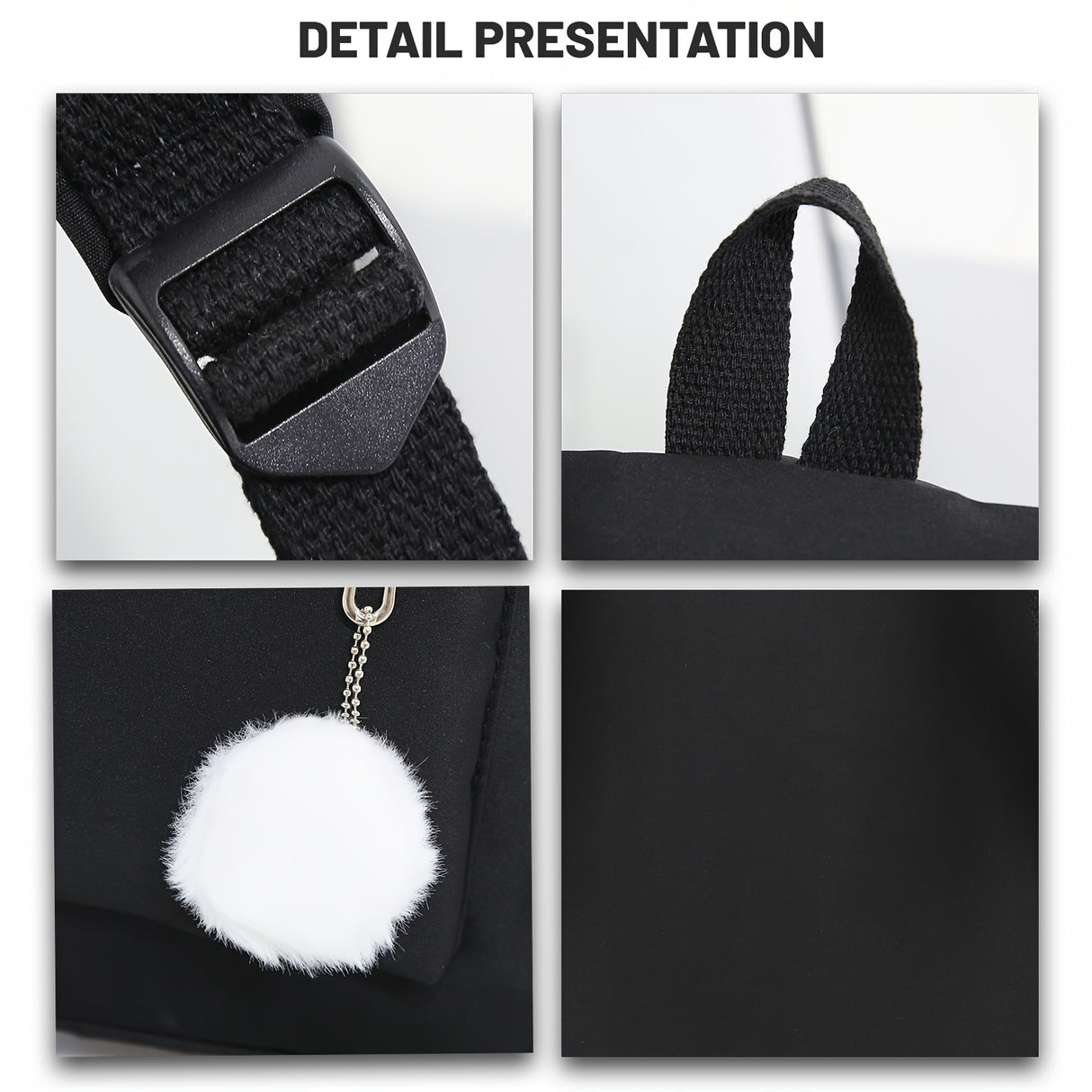 Cute Bear Paw Print Backpack, Backpack with Side Pocket, Can Put Bottle Umbrella, Casual School Bag, Suitable for Youth Men And Women Commuting, Library And Outdoor Activities, Comes with Cute Small Ball Pendant