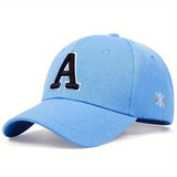 Solid Color Simple Casual Sports Hat - Letter A Embroidery Baseball Cap - Sunscreen Dad Hats