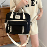 Ins Retro Campus Waterproof School Bag, Cute Girl Multi-function Shoulder Bag, Female Student Adjustable Messenger Bag