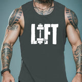 Summer Quick-Dry Geometric-Pattern Tank Tops for Men - Breathable, Moisture-Wicking, Athletic Fit, Crew Neck, Polyester, Machine Washable, Regular Fit, Casual Wear for Running, Training, Gym, and Bodybuilding