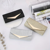 Sequin Ruched Evening Bag, Metal Decor Flap Prom Purse, Glitter Clutch Bag For Wedding Party Best Gifts for Carnaval