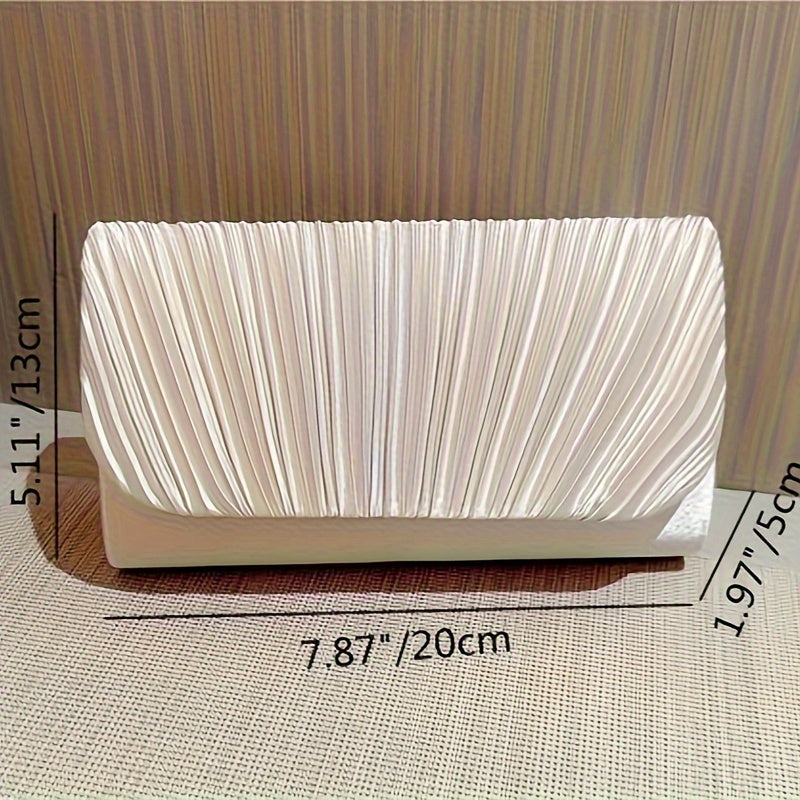 Striped Polyester Evening Clutch Bag with Removable Strap - Elegant Party Accessory for Women with Buckle Closure and Nylon Lining - Versatile Fashion Handbag for Formal Wear