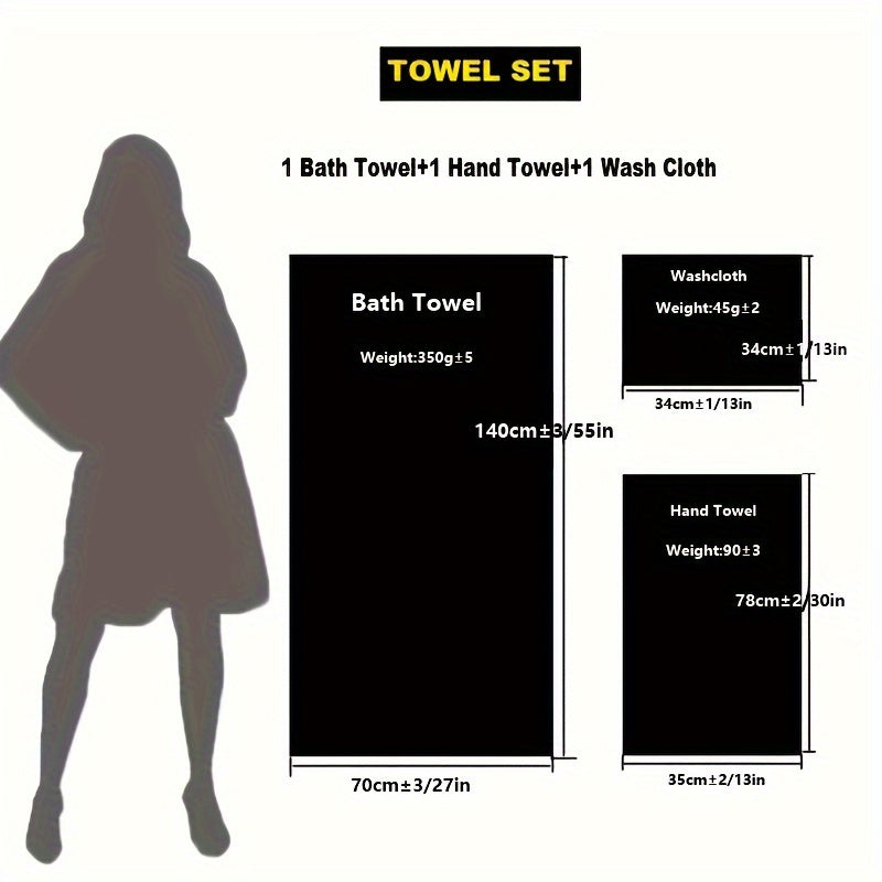 6-Piece Luxury Cotton Towel Set - Ultra-Absorbent, Quick-Drying, Super Soft, and Thickened for Bathroom Essentials - Complete Home Bathroom Supplies with 2 Washcloths, 2 Hand Towels, and 2 Bath Towels