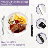 48/72pcs Silverware Set, Including Steak Knife, Premium Stainless Steel Cutlery Set, Knife, Spoon, And Fork Set, Dishwasher Washable, Stylish Design