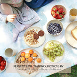 16pcs Unbreakable Wheat Straw Dinnerware Sets, Lightweight Plates Cups And Bowls Sets, Dishwasher Microwave Safe, For RV Outdoor Camping