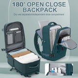 Large Waterproof Anti Theft Carry On Backpack, HYCOO Travel Rucksack For Men and Women, Hiking School Book College Bag with Shoe Compartment Laptop Canvas Brevite Backpack