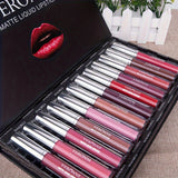 VERONNI 12pc Lip Glaze Collection - Smudge-proof Matte Lipstick Set with Non-transfer Formula - Diverse Multicolor Glosses for All-day Wear - Ultimate Makeup Kit & Festive Gift for Her