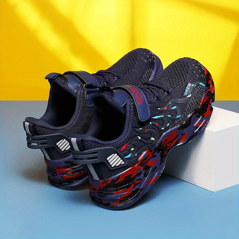 Casual Breathable Woven Shoes For Boys, Comfortable Lightweight Non Slip Low Top Running Shoes For Indoor Outdoor, All Seasons