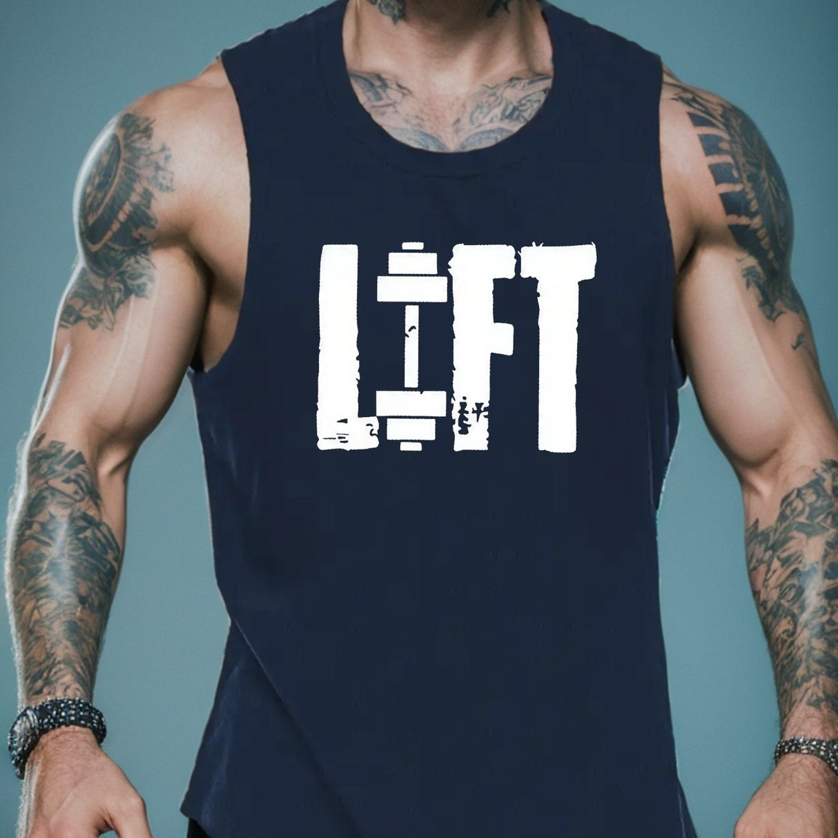 Summer Quick-Dry Geometric-Pattern Tank Tops for Men - Breathable, Moisture-Wicking, Athletic Fit, Crew Neck, Polyester, Machine Washable, Regular Fit, Casual Wear for Running, Training, Gym, and Bodybuilding