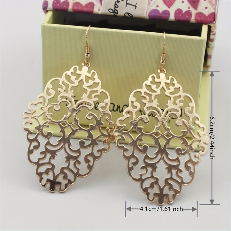 Chic Boho Dangle Earrings - Large Drop Design for Elegant Occasions - Simple yet Stylish Wedding Jewelry Ideal for Brides & Fashionistas - For Women