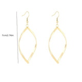 Hollow Twisted Dangle Earrings Elegant Simple Style Alloy Plated Jewelry Exquisite Female Gift